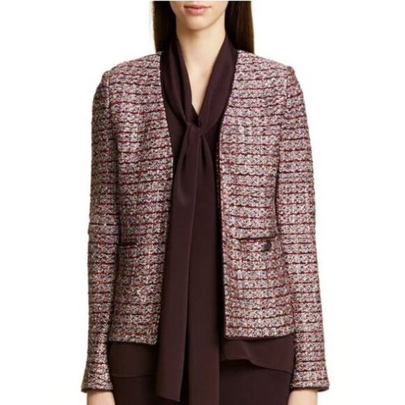 St. John Tweed Knit Wool Blend Blazer Multi-Color Jacket Size 4 USA Made - Picture 1 of 10